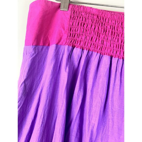 Indikka XL Pink Purple Colorblock Maxi Skirt Tiered Boho Maxi Colorful Prairie - Picture 14 of 14